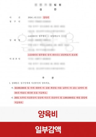 양육비, 양육비금액, 양육비액수, 사건본인, 자녀양육비, 미성년자자녀