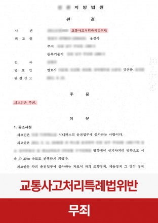 교통사고처리특례법, 과실치사, 무죄, 교특법위반, 교특치사, 교특법위반무죄